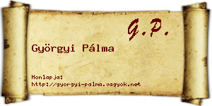 Györgyi Pálma névjegykártya